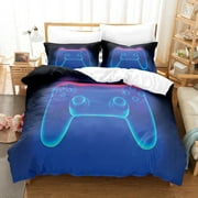 3 Piece Gamer Bedding Set for Boys Gaming Bedding Twin Duvet Cover Set Gaming Bed Boys Comforter Cover Set Gamer Room Decor (1 Quilt Cover+2Pillowcase)